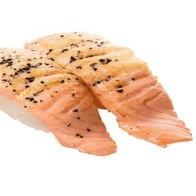 Seared Pepper Salmon Sushi.