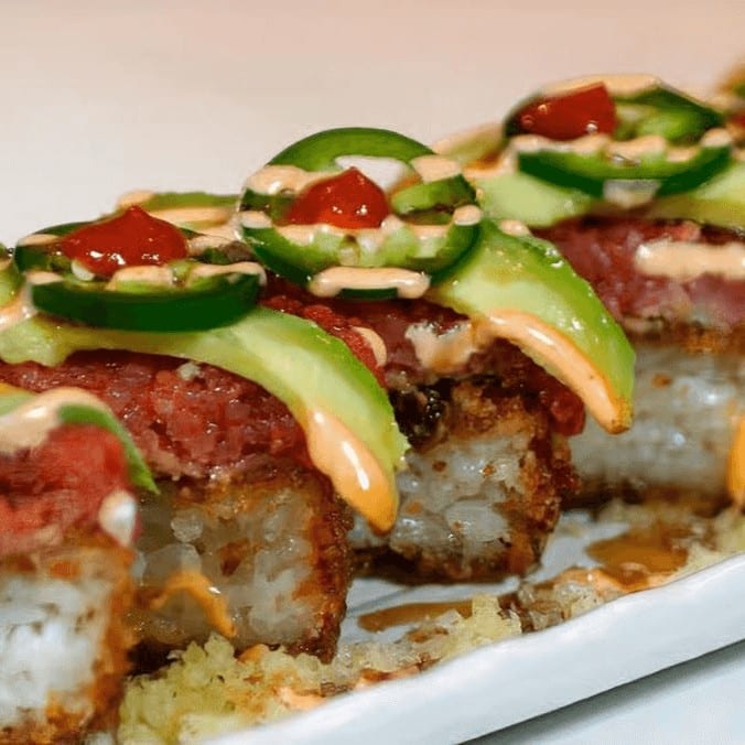 Crispy Rice with Spicy Tuna.