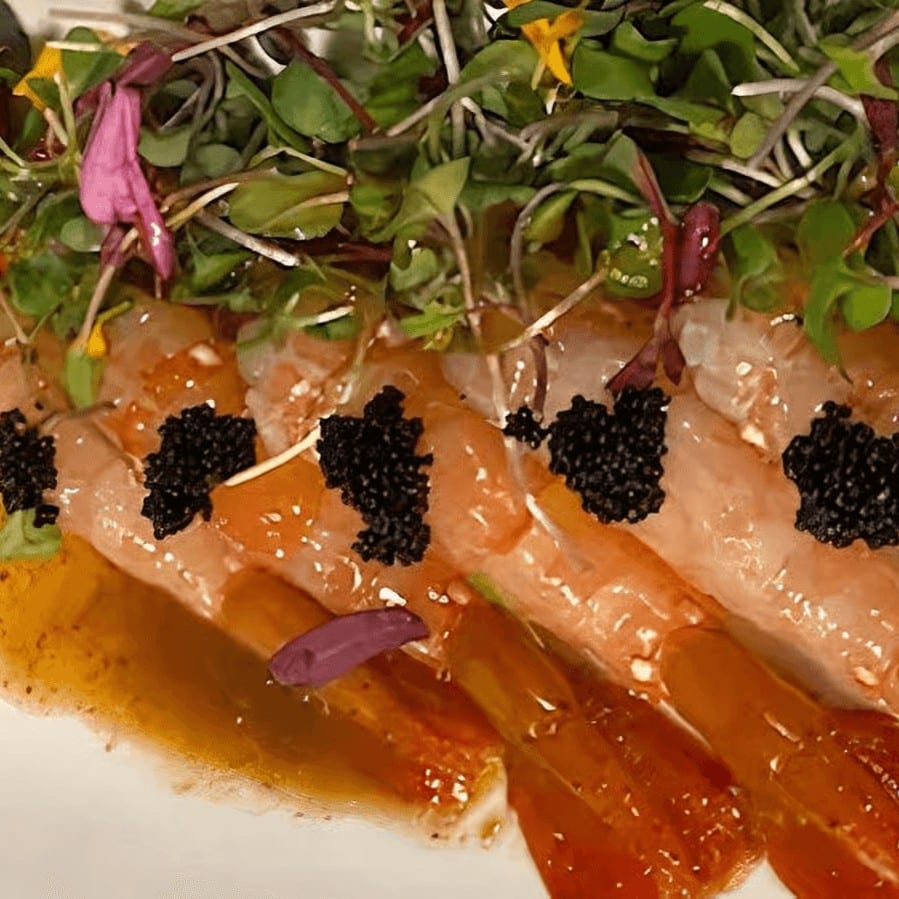 Sweet Shrimp Carpaccio.