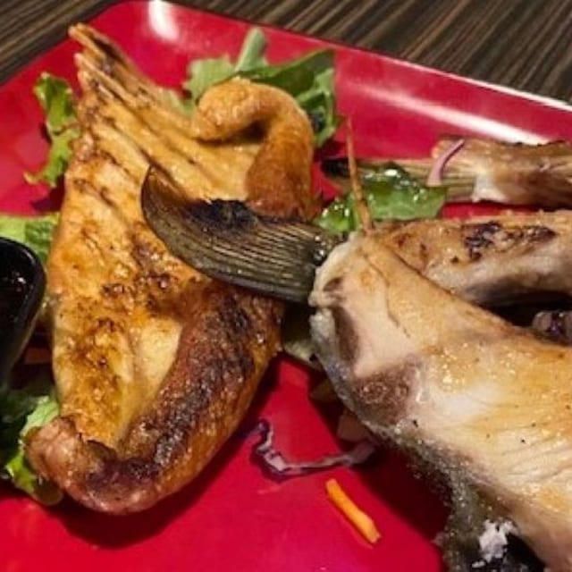 Hamachi Kama Grilled Salmon Collar.