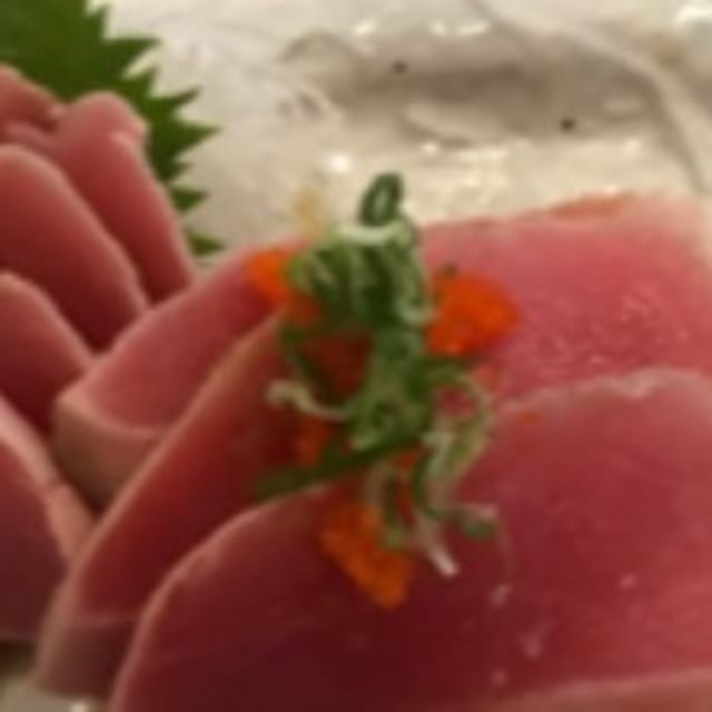 Garlic Albacore Sashimi.