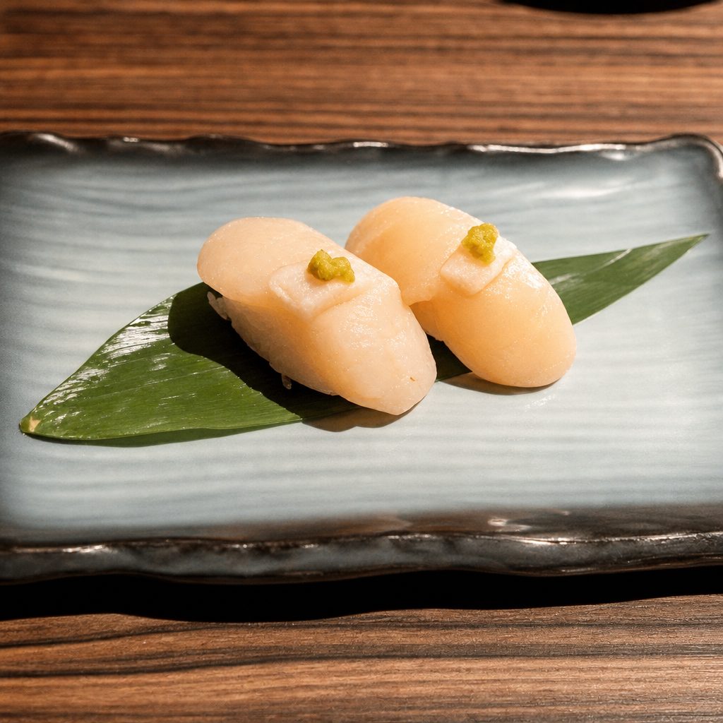 Hokkaido Jumbo Scallop /Hotategai Sushi.