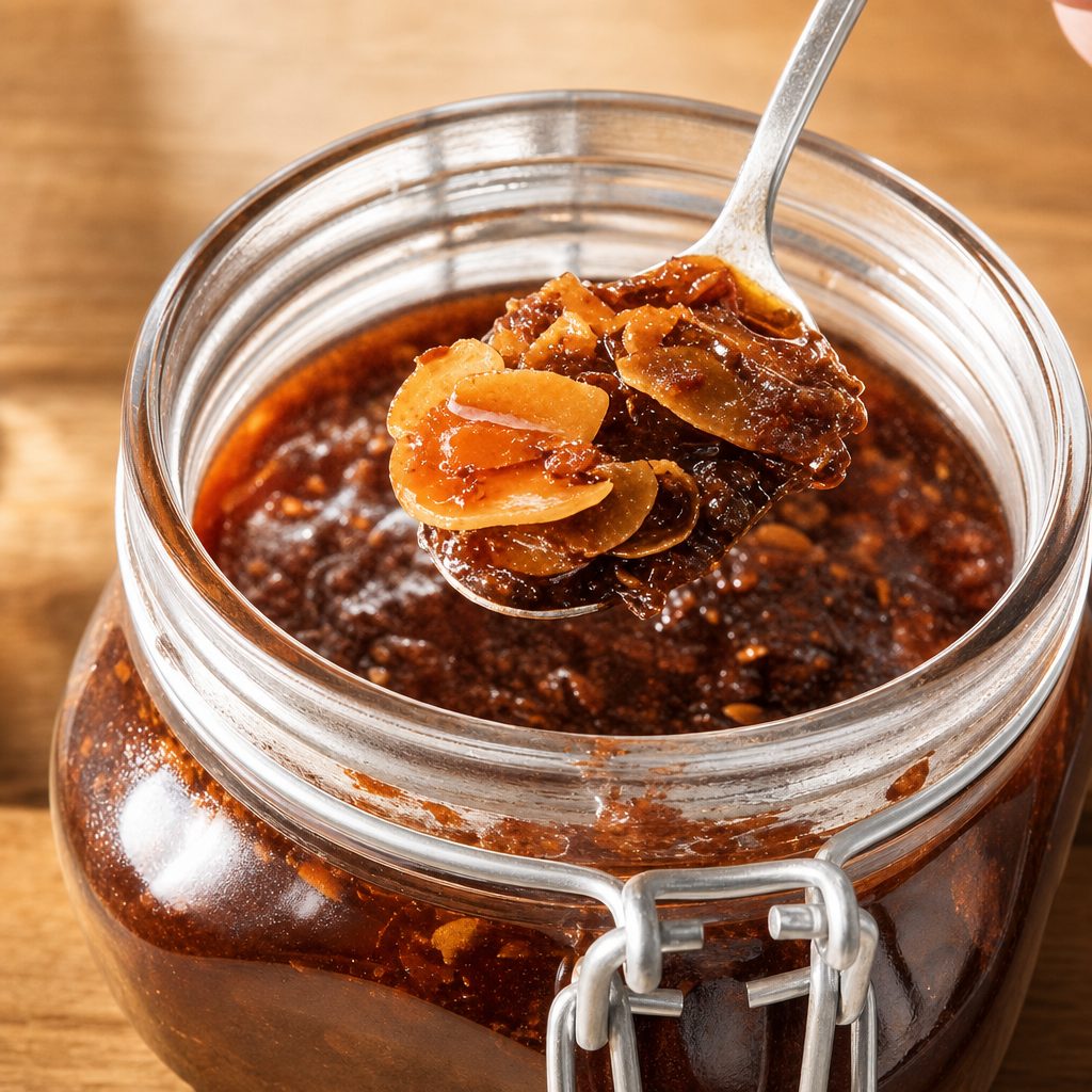 Chili Oil with Crunchy Garlic.